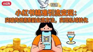 (16312期)小红书精准引流变现:突破传统副业思维,掌握精准引流方法,实现私域转化-湘创网