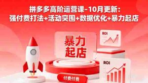 (16366期)拼多多高阶运营课-10月更新:强付费打法+活动突围+数据优化+暴力起店-湘创网