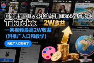 国际版醒图Hypic拉新项目TikTok推广教学,一条视频最高2W收益(附推广入口和教学)-湘创网