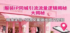 服装IP同城引流流量逻辑大揭秘,精准定位+引流文案做出成交视频-湘创网