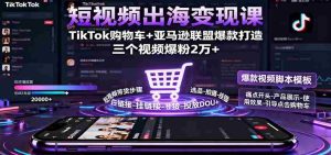 短视频出海变现课:TikTok购物车+亚马逊联盟爆款打造,三个视频爆粉2万+-湘创网
