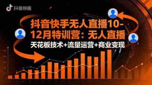 (16372期)抖音快手无人直播10-12月特训营:无人直播天花板技术+流量运营+商业变现-湘创网