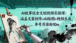 (16369期)AI故事说古文短视频实操课:涵盖文案创作+AI绘图+视频生成,单号月涨粉10w-湘创网
