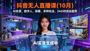 (16355期)抖音无人直播课(10月),AI实景、数字人、绿幕、多种玩法、24小时自动盈利-湘创网