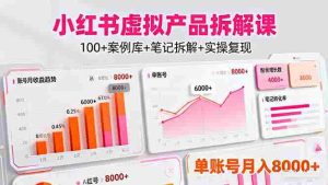 (16330期)小红书虚拟产品拆解课:100+案例库+笔记拆解+实操复现,单账号月入8000+-湘创网