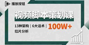 (16137期)视频脚本策划课,13种架构、6大话术、拉片分析,单条播放百万+-湘创网