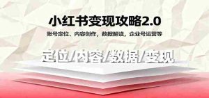 小红书变现攻略2.0:账号定位、内容创作,数据解读,企业号运营等-湘创网