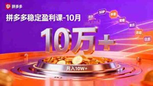 (16413期)拼多多稳定盈利课-10月,强付费SOP+微付费高投产+活动矩阵,单店月入10万+-湘创网