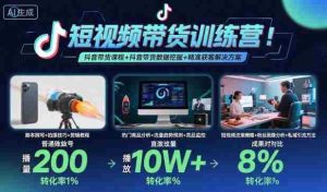 短视频带货训练营，抖音带货课程+抖音带货数据挖掘+精准获客解决方案-湘创网