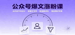 公众号爆文涨粉课:从内容方向设计到爆文写作,数据解读和商业模式布局-湘创网