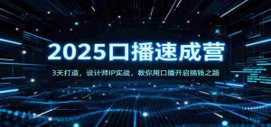 2025口播速成营:3天打造,设计师IP实战,教你用口播开启搞钱之路-湘创网