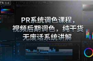 PR系统调色课程,视频后期调色,纯干货无废话系统讲解-湘创网