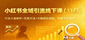 小红书全域引流线下课（11月）：行业大盘解析+实操方法+大咖成长经验，全程干货落地-湘创网