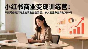 (16698期)小红书商业变现训练营:从账号搭建到商业变现的完整流程,单人运营多店月利润10万-湘创网