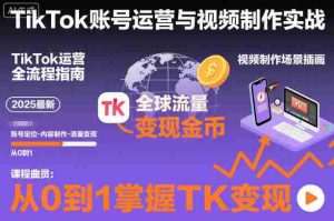 2025最新TikTok账号运营与视频制作实战全流程,从0到1掌握TK变现(含11月最新TK搬运技术)-湘创网