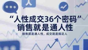 人性成交36个密码,销售就是通人性,成交就是搞定人-湘创网