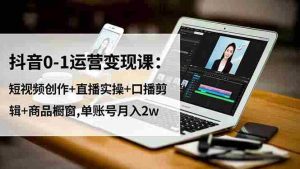 （16585期）抖音0-1运营变现课：短视频创作+直播实操+口播剪辑+商品橱窗,单账号月入2w-湘创网