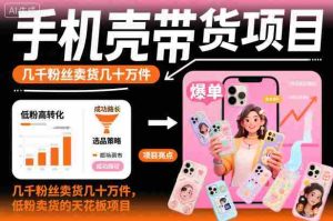 手机壳带货项目，几千粉丝卖货几十万件，短视频低粉卖货的天花板项目-湘创网