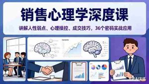 （16456期）销售心理学深度课，讲解人性弱点、心理操控、成交技巧，36个密码实战应用-湘创网