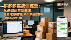 (16700期)拼多多实战训练营:从基础运营到高阶,建立可复制的日销千单运营体系(更新11月)-湘创网