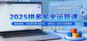 2025拼多多全运营课:基础搭建,强/弱付费/自然流,黑科技 + 切车/旺季爆单-湘创网