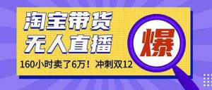 (16665)年前风口!淘宝带货,无人直播160小时卖了6万!-湘创网