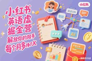 小红书英语虚拟资料掘金营,纯AI操作,解放你的双手,每个月多挣几K-湘创网