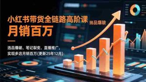 (16842期)小红书带货全链路高阶课,选品爆破、笔记裂变、直播推广,实现多店月销百万(更新25年12月)-湘创网