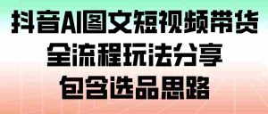 抖音AI图文短视频带货,全流程玩法分享,包含选品思路-湘创网