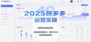 2025拼多多运营实操，用案例拆解逻辑，突破流量瓶颈、提升ROI，实现销量增长（更新）-湘创网