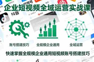 企业短视频全域运营实战课,快速掌握全规模企业通用短视频账号搭建技巧-湘创网