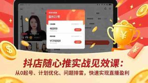 （16726期）抖店随心推实战见效课：从0起号、计划优化、问题排雷，快速实现直播盈利-湘创网