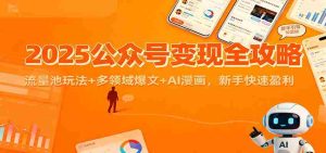 2025公众号变现全攻略：流量池玩法+多领域爆文+AI漫画，新手快速盈利-湘创网