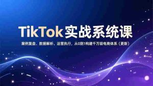 （16918期）TikTok实战系统课，案例复盘、数据解析、运营执行，从0到1构建千万级电商体系（更新）-湘创网