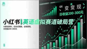 (16828期)小红书英语虚拟赛道破局营,AI原创资料、任务式陪跑、合规变现,日收益200-300元-湘创网