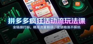 拼多多疯狂活动流玩法课：全链接打标，精准流量翻倍，业绩稳涨不踩坑-湘创网