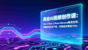 （17070期）商业AI视频创作课：Veo 3/Sora 2/Nano Banana集成应用，构建自动化生产线，内容成本降低70%-湘创网