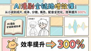 （17245期）AI漫剧全链路增效课：从小说到成片，成本、分镜、角色、配音全优化，效率提升300%-湘创网