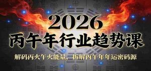 公众号付费文章:2026丙午年行业趋势课:解码丙火午火能量,拆解丙午年年运密码源-湘创网