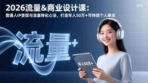 （17246期）2026流量&商业设计课：普通人IP变现与流量转化心法，打造年入50万+可持续个人事业-湘创网