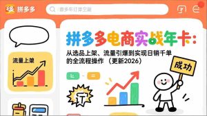 （17146期）拼多多电商实战年卡：从选品上架、流量引爆到实现日销千单的全流程操作（更新2026）-湘创网