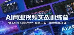 AI商业视频实战训练营：脚本创作+原画设计+动态生成，解锁商单变现-湘创网
