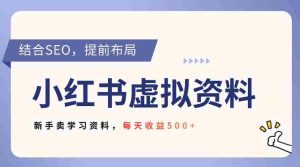 小红书卖教辅资料，借助SEO技术提前布局，新手轻松日入5张-湘创网