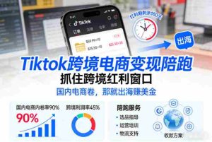 Tiktok跨境电商变现陪跑,抓住跨境红利窗口,国内电商卷,那就出海賺美金-湘创网