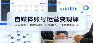 自媒体账号运营变现课：人设定位、爆款选题、广告植入，打通商业闭环-湘创网