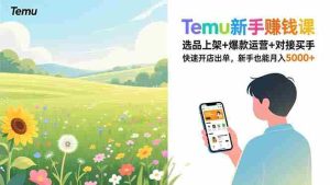 （16985期）Temu新手赚钱课，选品上架+爆款运营+对接买手，快速开店出单，新手也能月入5000+-湘创网
