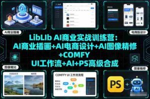 LibLIb AI商业实战训练营：AI商业插画+AI电商设计+AI图像精修+COMFY UI工作流+AI+PS高级合成-湘创网