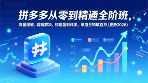 （17148期）拼多多从零到精通全阶班，流量爆破、疑难解决，构建盈利体系，单店月销破百万(更新2026)-湘创网