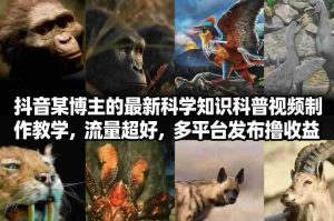 抖音60W粉丝博主最新科学知识科普视频制作教学，流量超好，多平台发布撸收益-湘创网