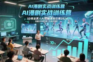 AI漫剧实战训练营，3D商业真人AI短剧漫剧引爆2026，流量红利期已至，入场正当时-湘创网